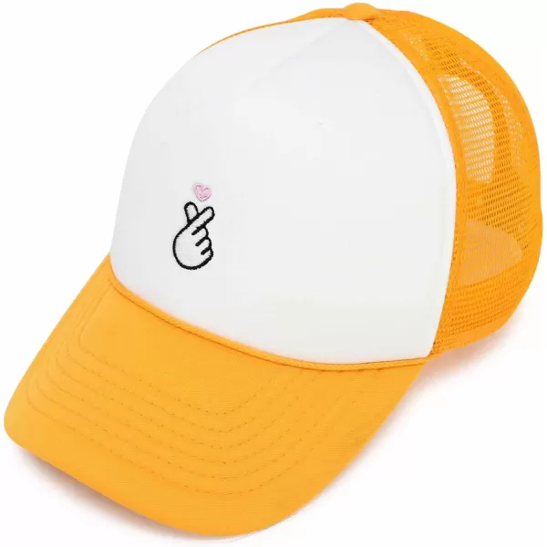DALIX Embroidered Snap Heart Trucker Cap Hat Women