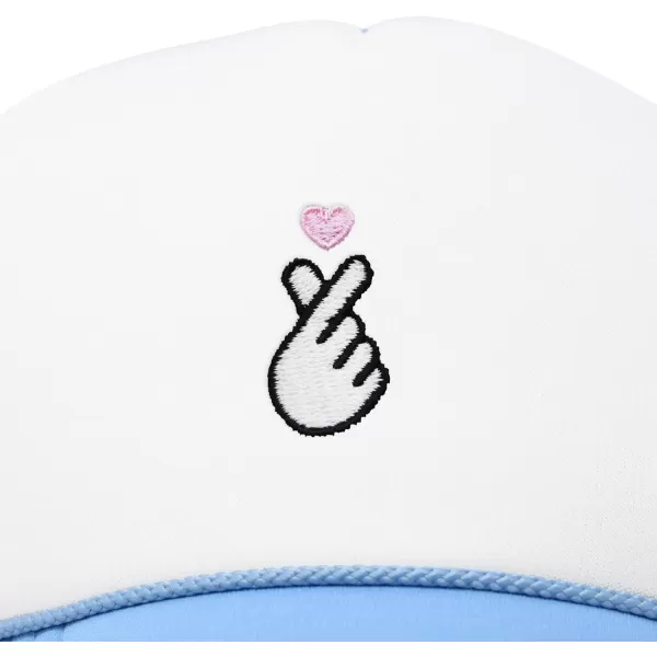 DALIX Embroidered Snap Heart Trucker Cap Hat Women