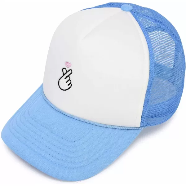 DALIX Embroidered Snap Heart Trucker Cap Hat Women