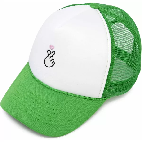 DALIX Embroidered Snap Heart Trucker Cap Hat Women
