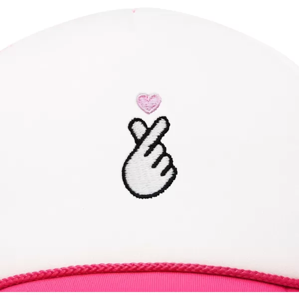 DALIX Embroidered Snap Heart Trucker Cap Hat Women