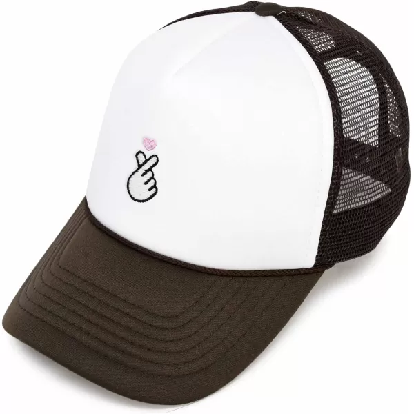DALIX Embroidered Snap Heart Trucker Cap Hat Women