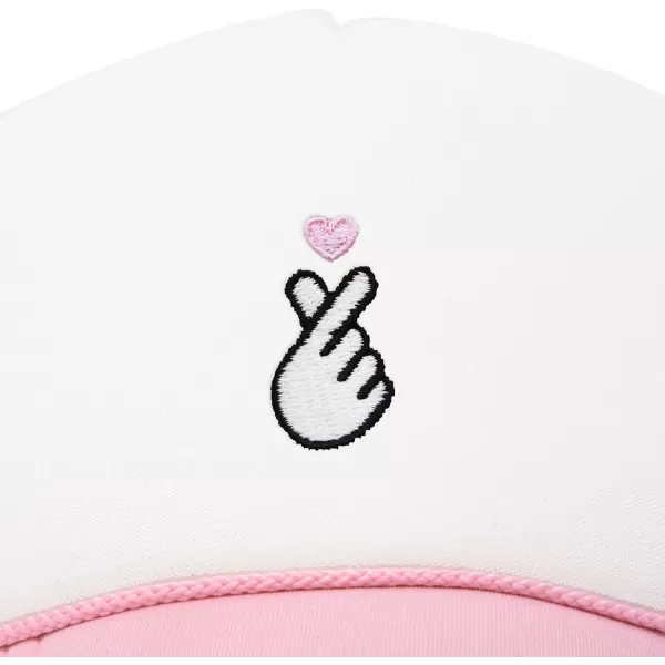 DALIX Embroidered Snap Heart Trucker Cap Hat Women