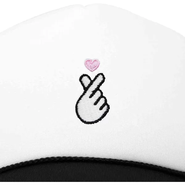 DALIX Embroidered Snap Heart Trucker Cap Hat Women