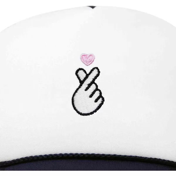 DALIX Embroidered Snap Heart Trucker Cap Hat Women
