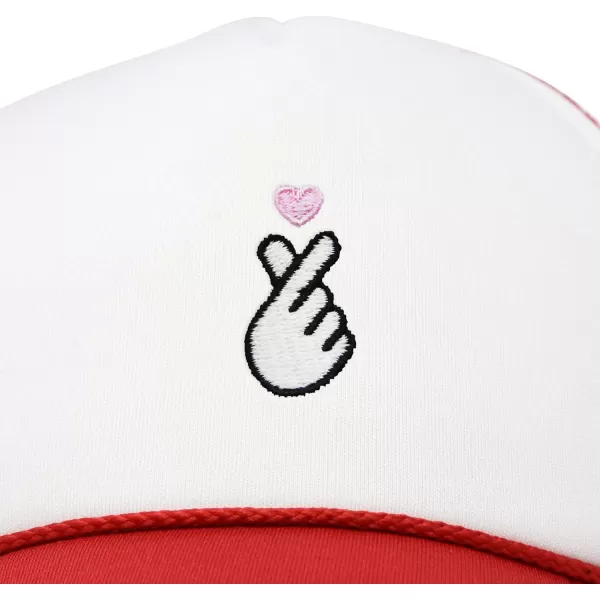 DALIX Embroidered Snap Heart Trucker Cap Hat Women