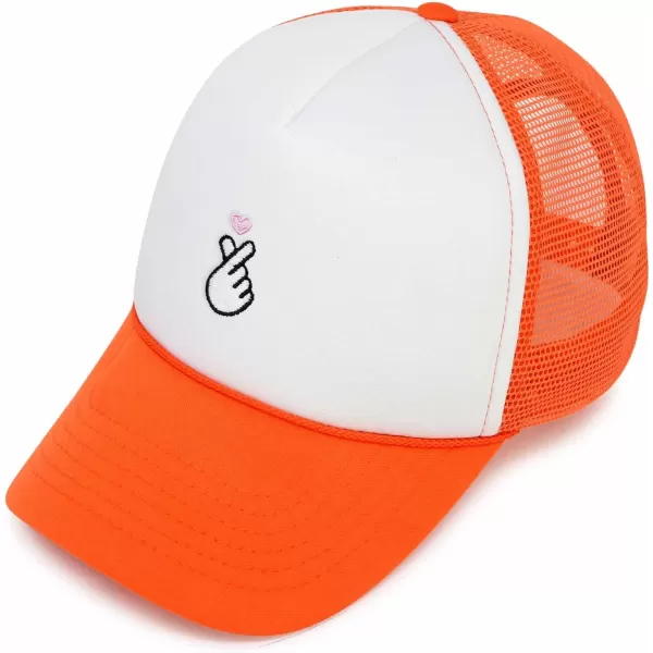 DALIX Embroidered Snap Heart Trucker Cap Hat Women