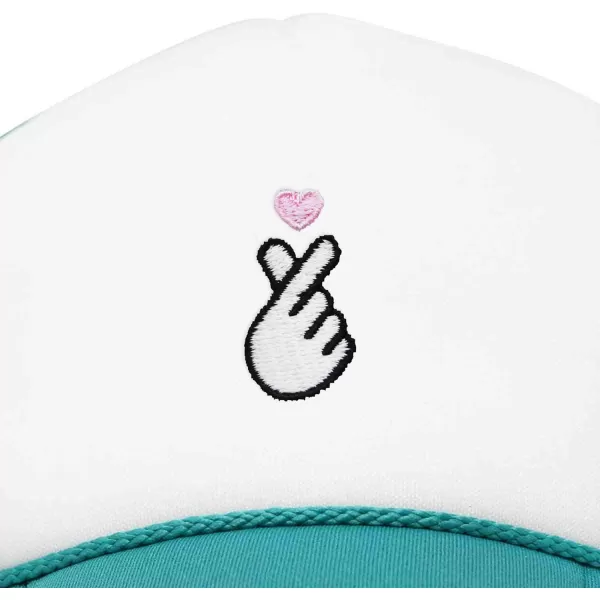 DALIX Embroidered Snap Heart Trucker Cap Hat Women