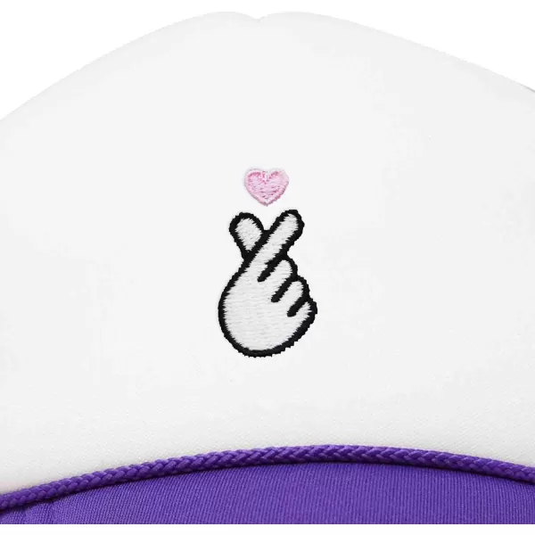 DALIX Embroidered Snap Heart Trucker Cap Hat Women