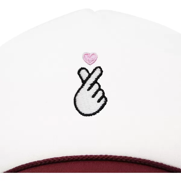 DALIX Embroidered Snap Heart Trucker Cap Hat Women