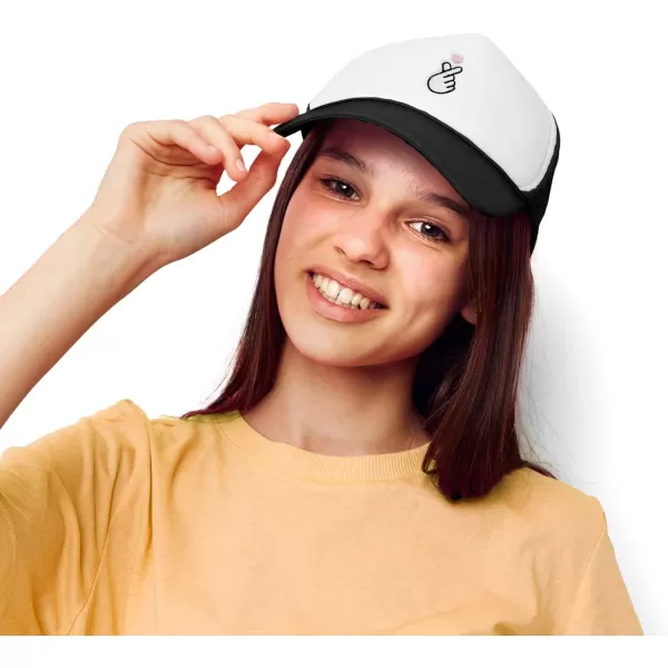 DALIX Embroidered Snap Heart Trucker Cap Hat Women