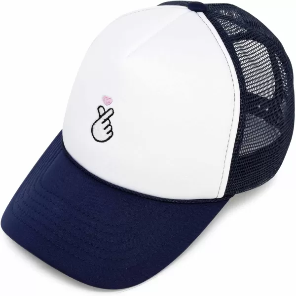 DALIX Embroidered Snap Heart Trucker Cap Hat Women
