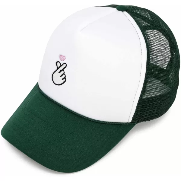 DALIX Embroidered Snap Heart Trucker Cap Hat Women