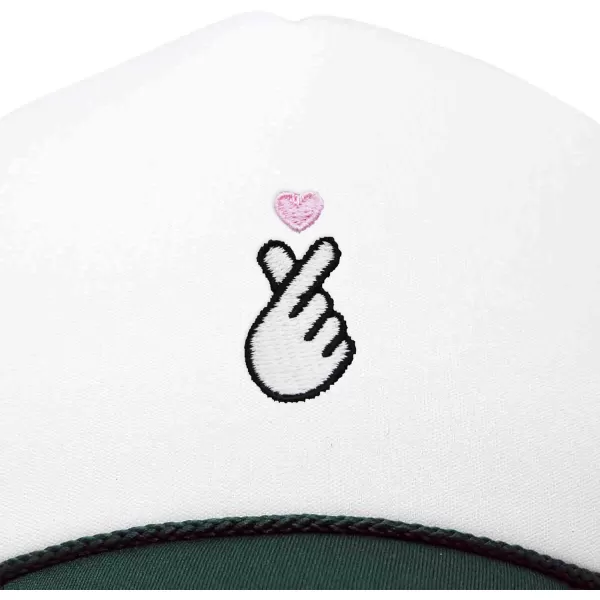 DALIX Embroidered Snap Heart Trucker Cap Hat Women