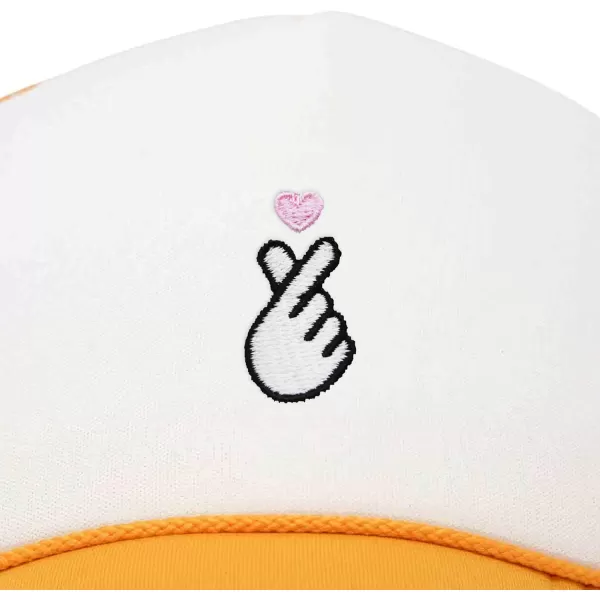 DALIX Embroidered Snap Heart Trucker Cap Hat Women