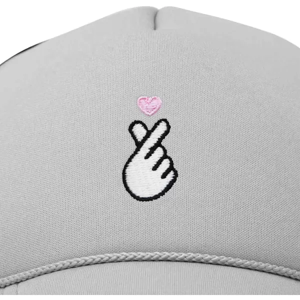 DALIX Embroidered Snap Heart Trucker Cap Hat Women