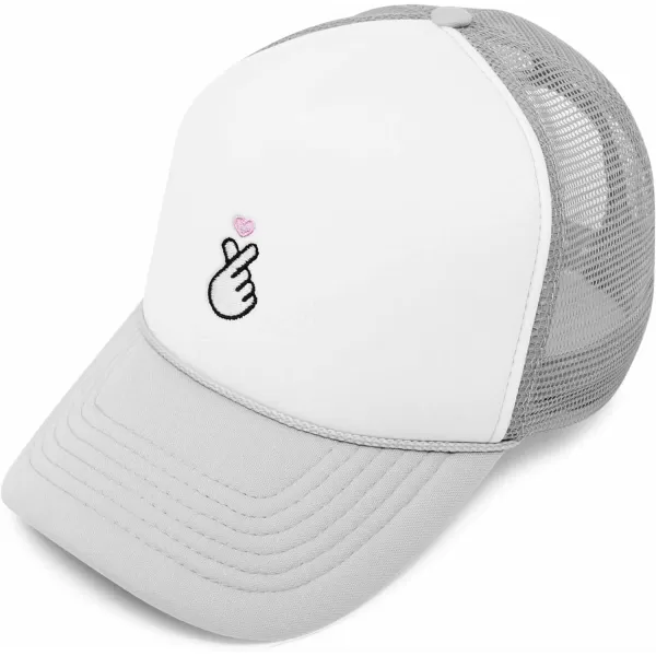 DALIX Embroidered Snap Heart Trucker Cap Hat Women