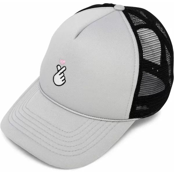 DALIX Embroidered Snap Heart Trucker Cap Hat Women