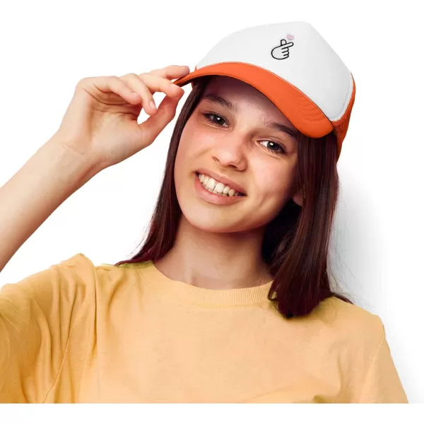 DALIX Embroidered Snap Heart Trucker Cap Hat Women