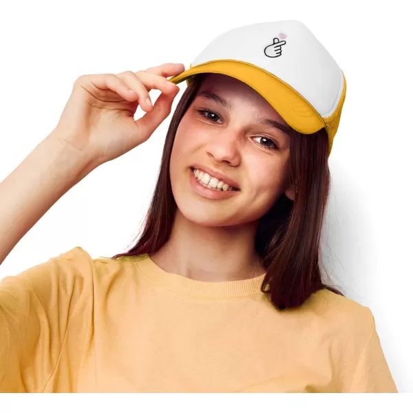 DALIX Embroidered Snap Heart Trucker Cap Hat Women