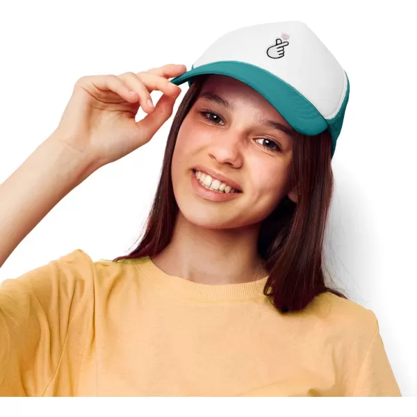 DALIX Embroidered Snap Heart Trucker Cap Hat Women