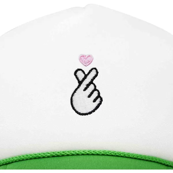 DALIX Embroidered Snap Heart Trucker Cap Hat Women