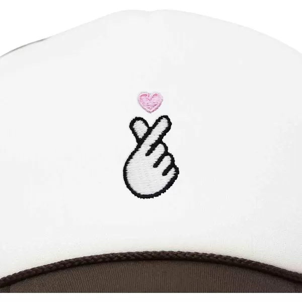 DALIX Embroidered Snap Heart Trucker Cap Hat Women