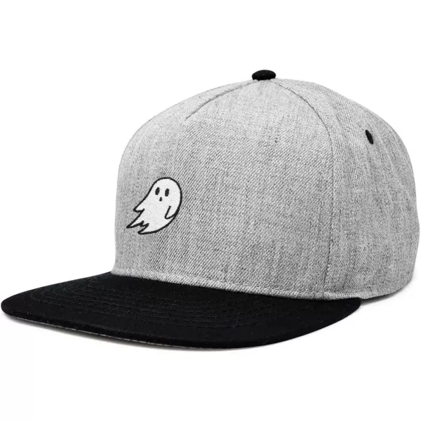 DALIX Ghost Snapback Flat Bill Baseball Hat Embroidered Cap Mens