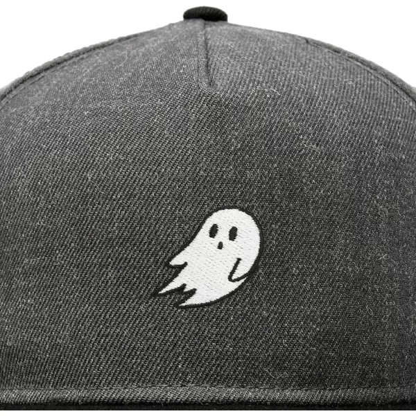 DALIX Ghost Snapback Flat Bill Baseball Hat Embroidered Cap Mens