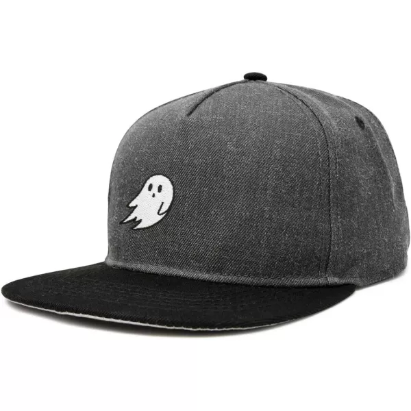 DALIX Ghost Snapback Flat Bill Baseball Hat Embroidered Cap Mens
