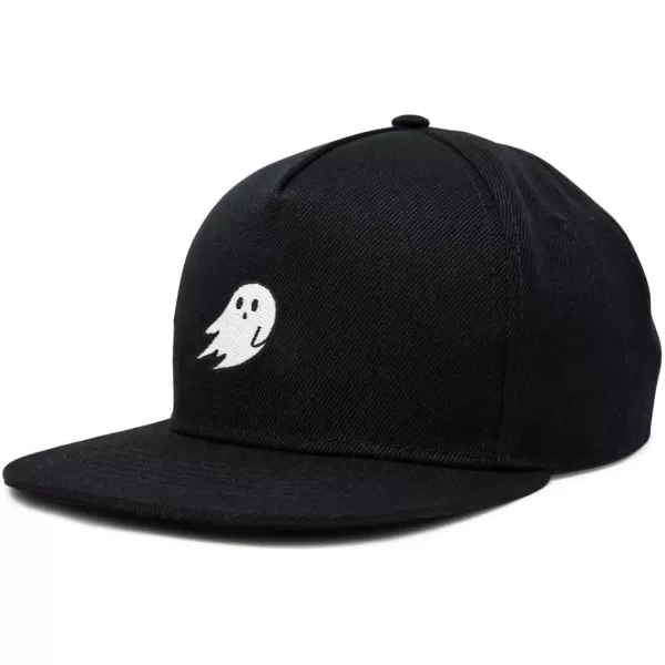 DALIX Ghost Snapback Flat Bill Baseball Hat Embroidered Cap Mens