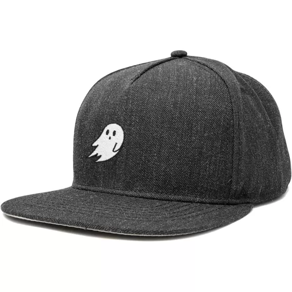 DALIX Ghost Snapback Flat Bill Baseball Hat Embroidered Cap Mens