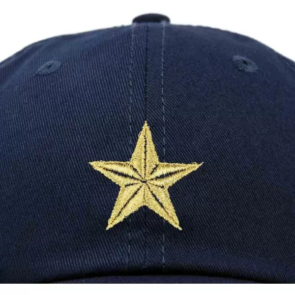 DALIX Gold Star Embroidered Dad Cap Cotton Baseball Hat Women