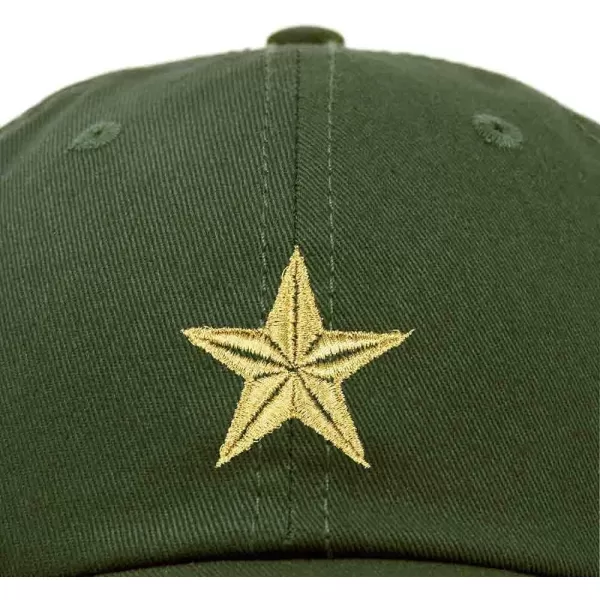 DALIX Gold Star Embroidered Dad Cap Cotton Baseball Hat Women