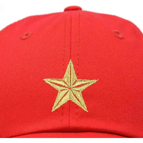 DALIX Gold Star Embroidered Dad Cap Cotton Baseball Hat Women
