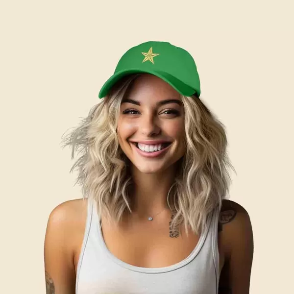 DALIX Gold Star Embroidered Dad Cap Cotton Baseball Hat Women
