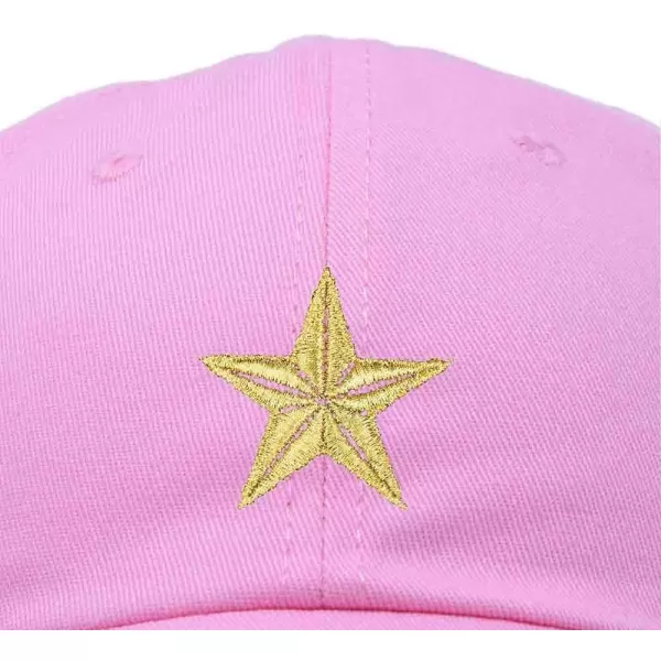 DALIX Gold Star Embroidered Dad Cap Cotton Baseball Hat Women
