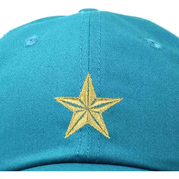 DALIX Gold Star Embroidered Dad Cap Cotton Baseball Hat Women