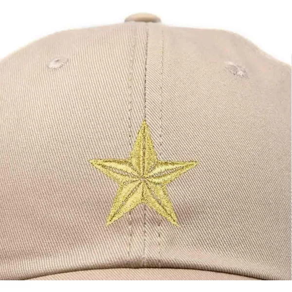 DALIX Gold Star Embroidered Dad Cap Cotton Baseball Hat Women