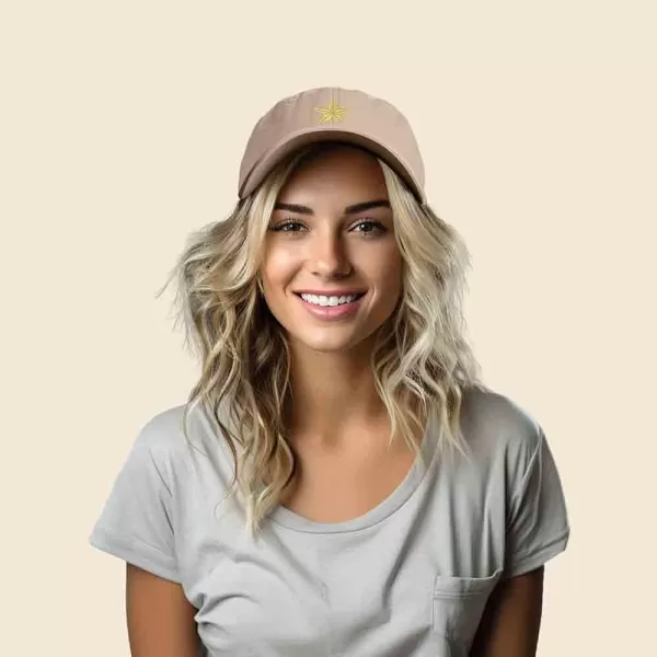 DALIX Gold Star Embroidered Dad Cap Cotton Baseball Hat Women