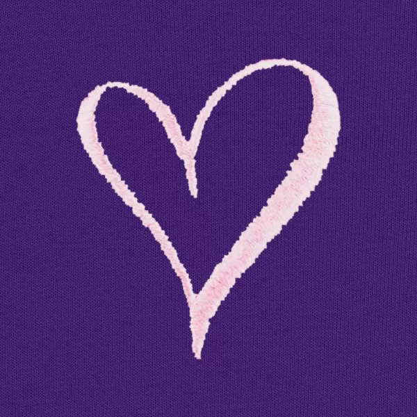 DALIX Heart Embroidered Fleece Cropped Hoodie Cold Fall Winter Women