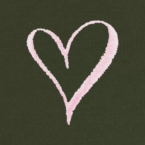 DALIX Heart Embroidered Fleece Cropped Hoodie Cold Fall Winter Women