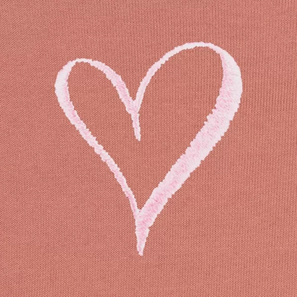 DALIX Heart Embroidered Fleece Cropped Hoodie Cold Fall Winter Women