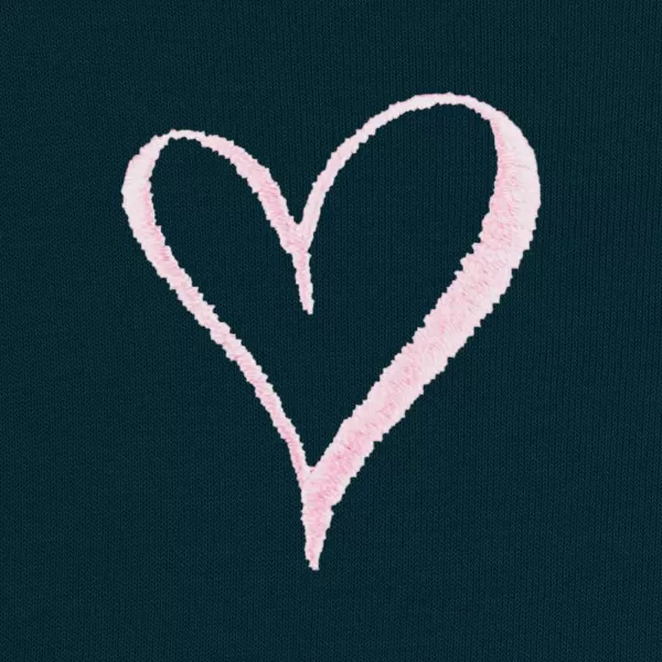 DALIX Heart Embroidered Fleece Cropped Hoodie Cold Fall Winter Women
