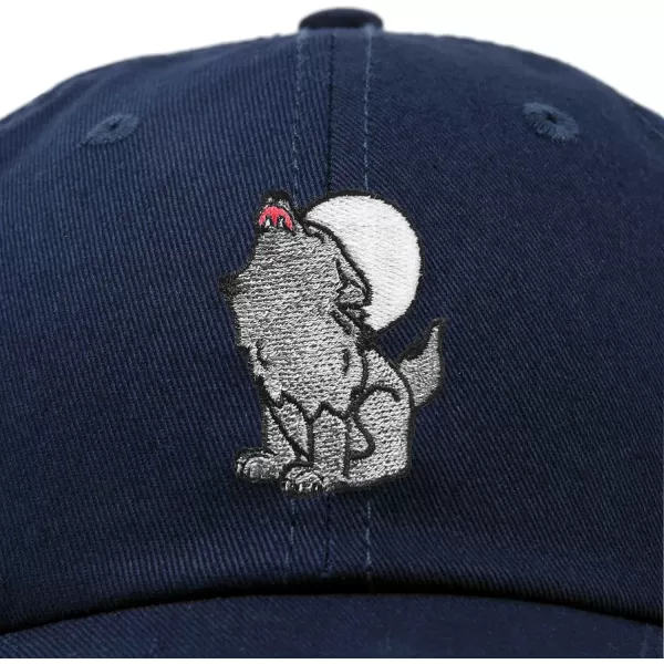 DALIX Howling Wolf Embroidered Baseball Dad Cap