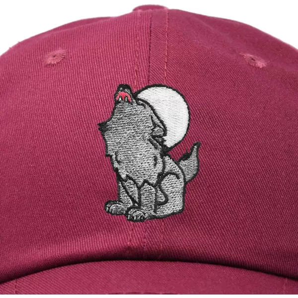DALIX Howling Wolf Embroidered Baseball Dad Cap