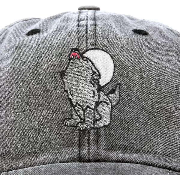 DALIX Howling Wolf Embroidered Baseball Dad Cap