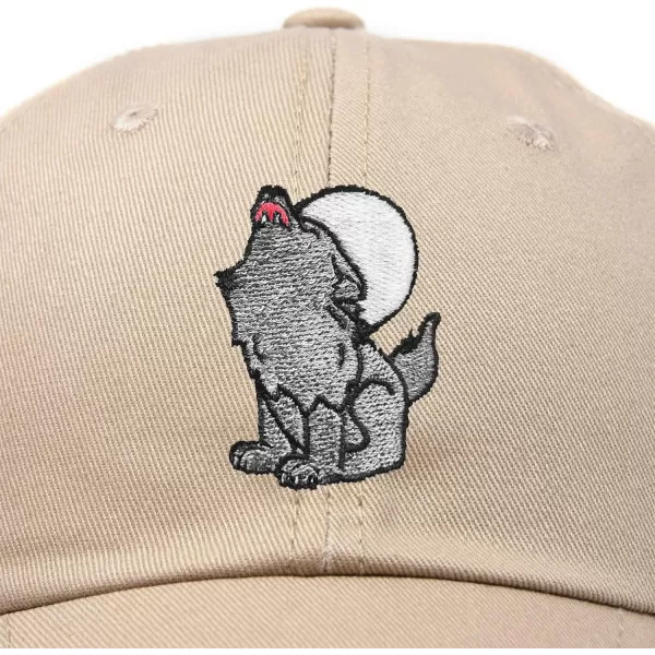 DALIX Howling Wolf Embroidered Baseball Dad Cap