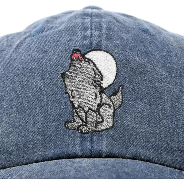 DALIX Howling Wolf Embroidered Baseball Dad Cap