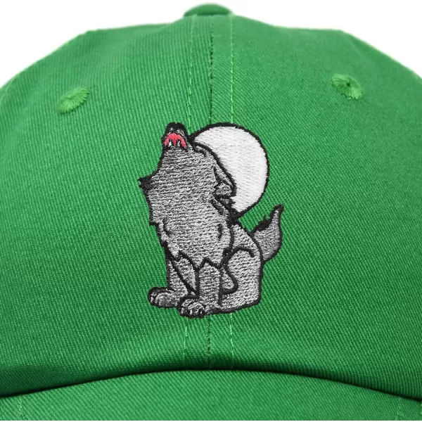 DALIX Howling Wolf Embroidered Baseball Dad Cap